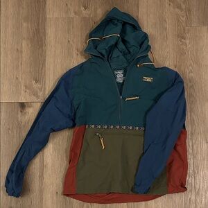 L.L. Bean Men's Multicolor Windbreaker - Teal, Olive, Rust